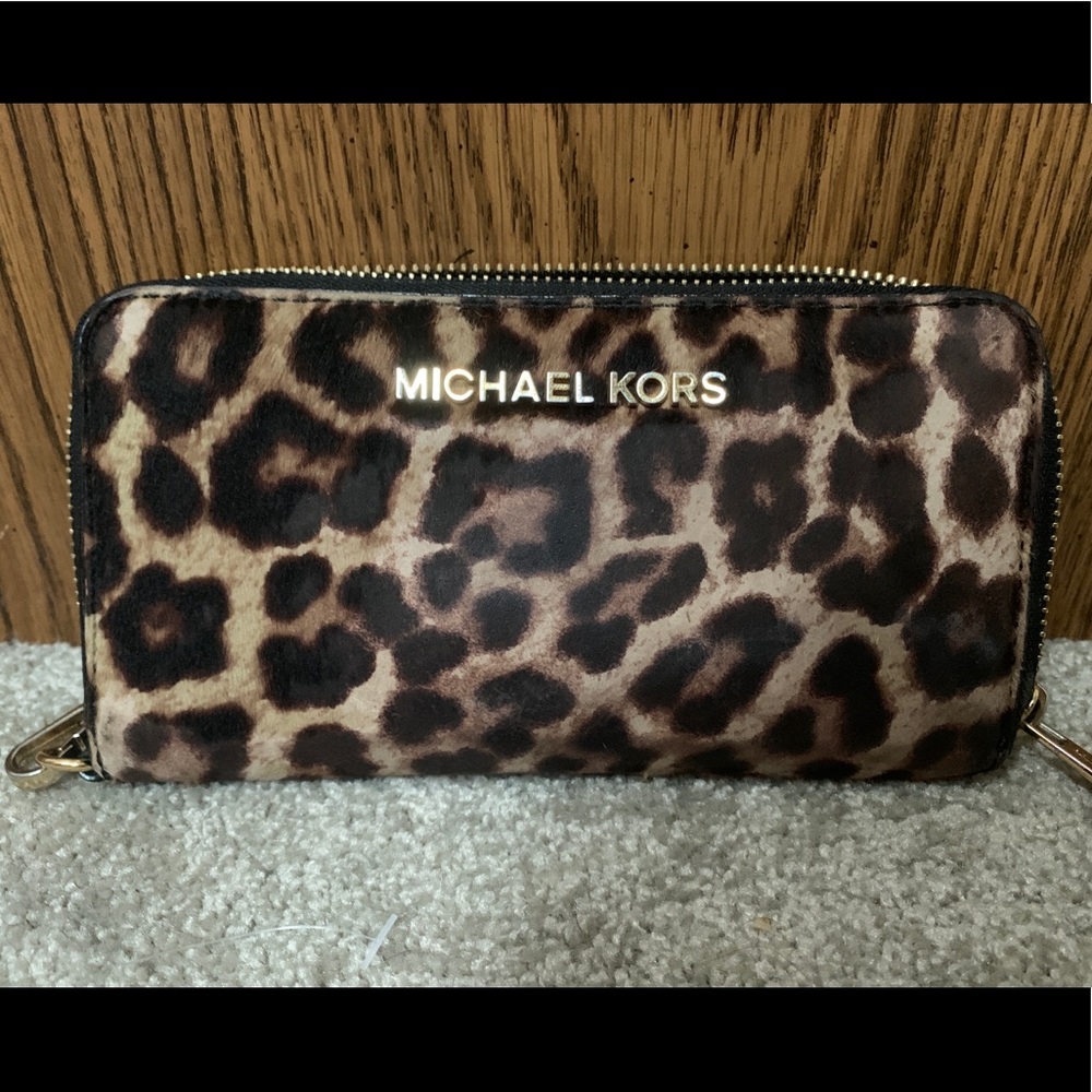 Michael Kors Cheetah Wristlet- lightly used